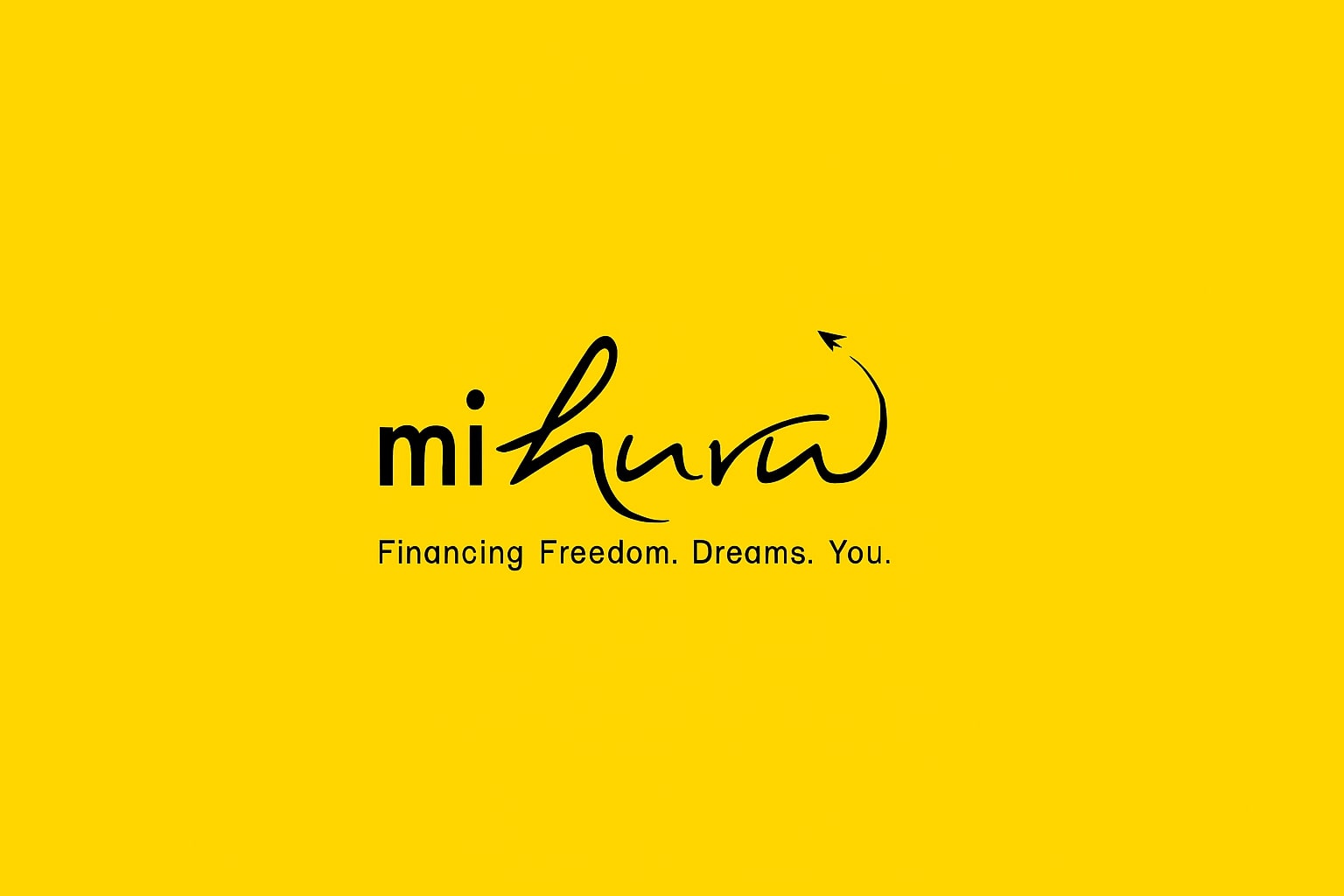Mihuru Logo with tagline on yellow background