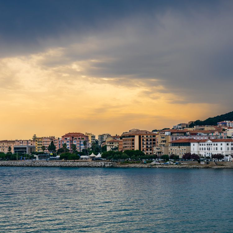 Praiano coastal village at sunset — peaceful romantic hideaway.